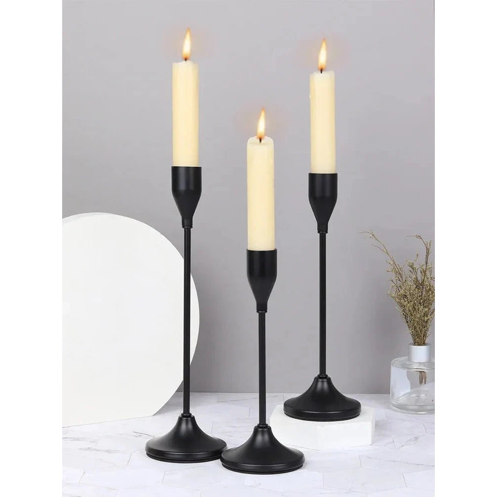 3 unids/set candelabros de Metal de estilo europeo candelabro de moda mesa de boda soporte de vela candelabro - VibraStore
