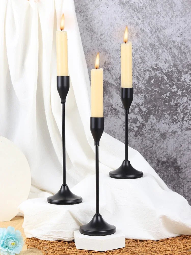 3 unids/set candelabros de Metal de estilo europeo candelabro de moda mesa de boda soporte de vela candelabro - VibraStore