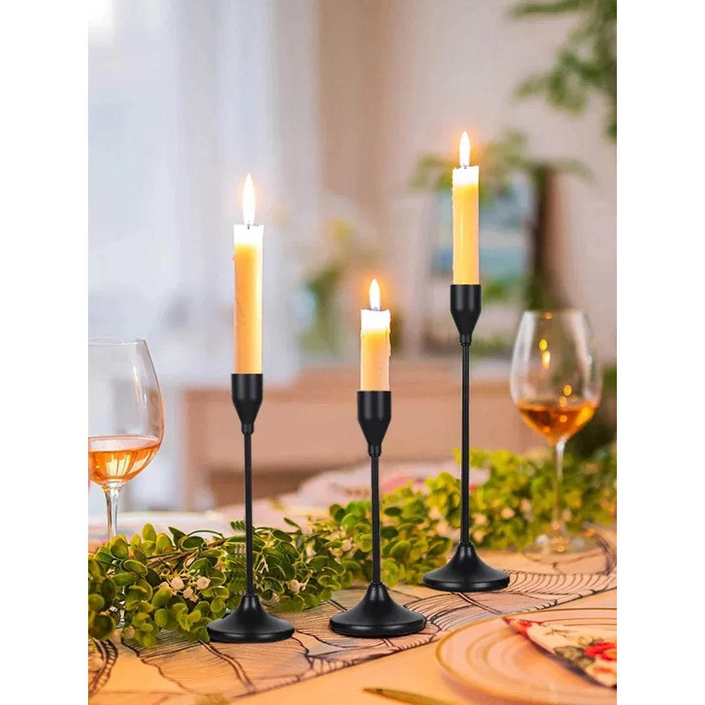 3 unids/set candelabros de Metal de estilo europeo candelabro de moda mesa de boda soporte de vela candelabro - VibraStore