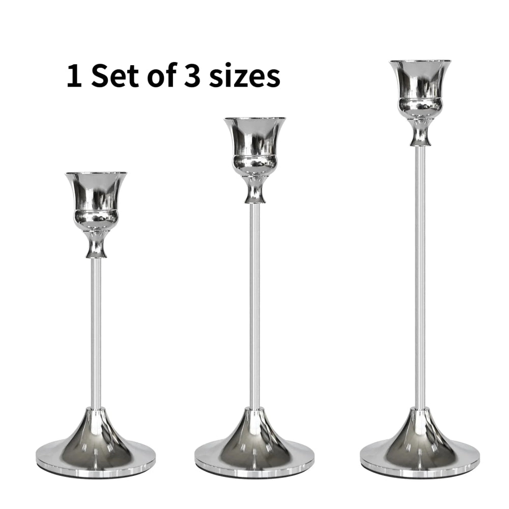 3 unids/set candelabros de Metal de estilo europeo candelabro de moda mesa de boda soporte de vela candelabro - VibraStore
