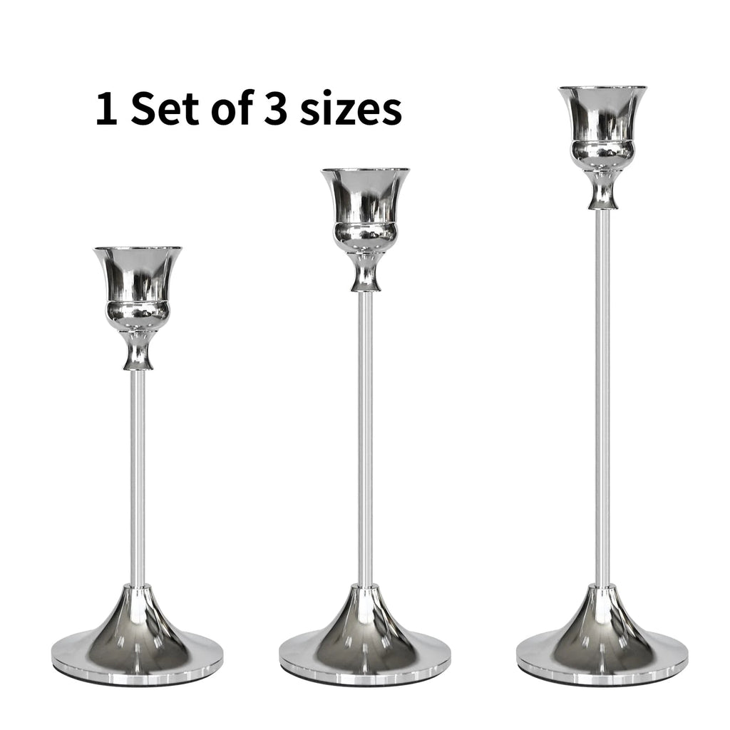 3 unids/set candelabros de Metal de estilo europeo candelabro de moda mesa de boda soporte de vela candelabro - VibraStore