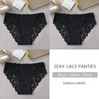 3 unids/set de bragas de encaje con bordado Floral de lujo, bragas para mujer, lencería hueca Sexy, ropa interior femenina, calzoncillos transpirables para mujer - VibraStore