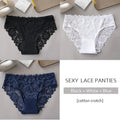 3 unids/set de bragas de encaje con bordado Floral de lujo, bragas para mujer, lencería hueca Sexy, ropa interior femenina, calzoncillos transpirables para mujer - VibraStore