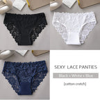 3 unids/set de bragas de encaje con bordado Floral de lujo, bragas para mujer, lencería hueca Sexy, ropa interior femenina, calzoncillos transpirables para mujer - VibraStore