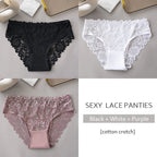 3 unids/set de bragas de encaje con bordado Floral de lujo, bragas para mujer, lencería hueca Sexy, ropa interior femenina, calzoncillos transpirables para mujer - VibraStore