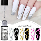 3 unids/set pintura metálica delineador Gel plateado champán dorado rosa dorado esmalte de uñas semipermanente UV Gel barniz para decoración de uñas - VibraStore
