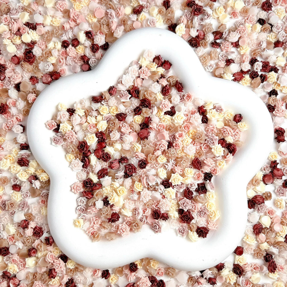 30 Uds. De abalorios para uñas de rosas suaves de resina Maillard, atmósfera 3D de otoño e invierno, accesorios luminosos para decoración de uñas de rosas para manicura DIY - VibraStore