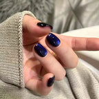 30 Uds. De uñas postizas de ojo de gato azul, uñas postizas cuadradas cortas de cobertura completa, uñas postizas reutilizables de Ballet Artificial para mujeres - VibraStore