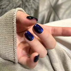 30 Uds. De uñas postizas de ojo de gato azul, uñas postizas cuadradas cortas de cobertura completa, uñas postizas reutilizables de Ballet Artificial para mujeres - VibraStore
