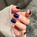 30 Uds. De uñas postizas de ojo de gato azul, uñas postizas cuadradas cortas de cobertura completa, uñas postizas reutilizables de Ballet Artificial para mujeres - VibraStore
