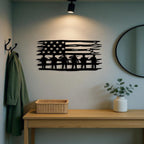 Vintage American Flag Wall Art Metal Stars Stripes Indoor Outdoor Patriotic Wall Hanging