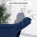 Power Lift Chair For Seniors, Electric Lift Recliner Chair With Remote Control, Side Pockets For Living Room, Dark Blue