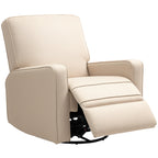 Manual Recliner Chair for Adults with Thick Cushion, Breathable Fabric Glider Rocking Chair for Living Room, Beige