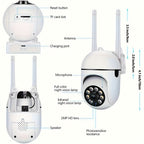 360 Wireless Camera Outdoor WiFi Night Vision Cam HD 1080P Home Security System - VibraStore
