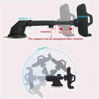 360° Windshield Car Phone Holder Car Dashboard Mobile Cell Support Bracket Universal Sucker for iPhone 16 15 14 Samsung Xiaomi - VibraStore