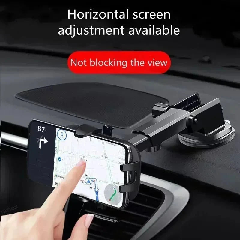 360° Windshield Car Phone Holder Car Dashboard Mobile Cell Support Bracket Universal Sucker for iPhone 16 15 14 Samsung Xiaomi - VibraStore