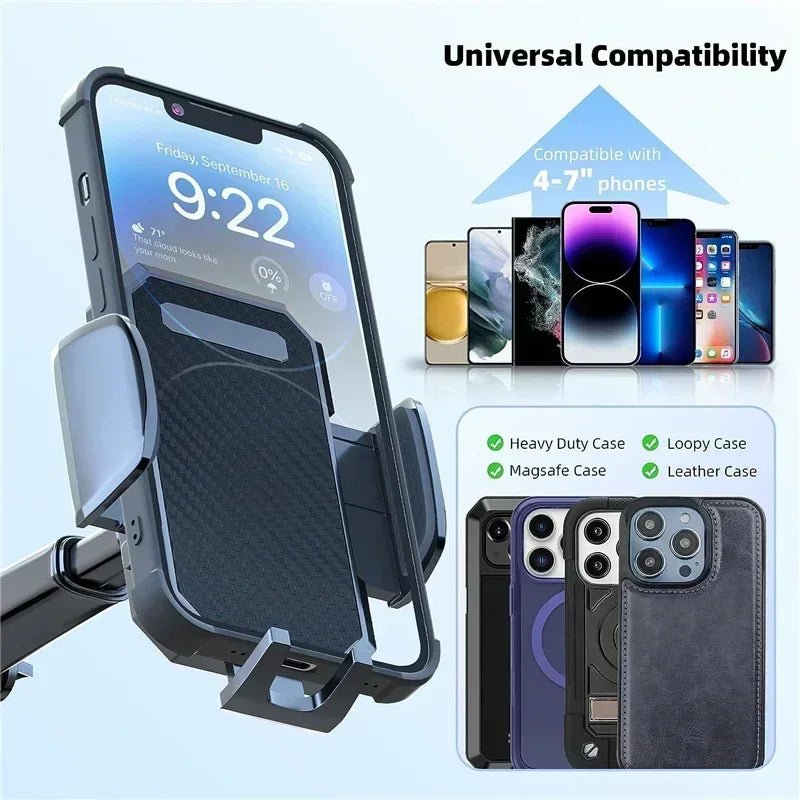 360° Windshield Car Phone Holder Car Dashboard Mobile Cell Support Bracket Universal Sucker for iPhone 16 15 14 Samsung Xiaomi - VibraStore