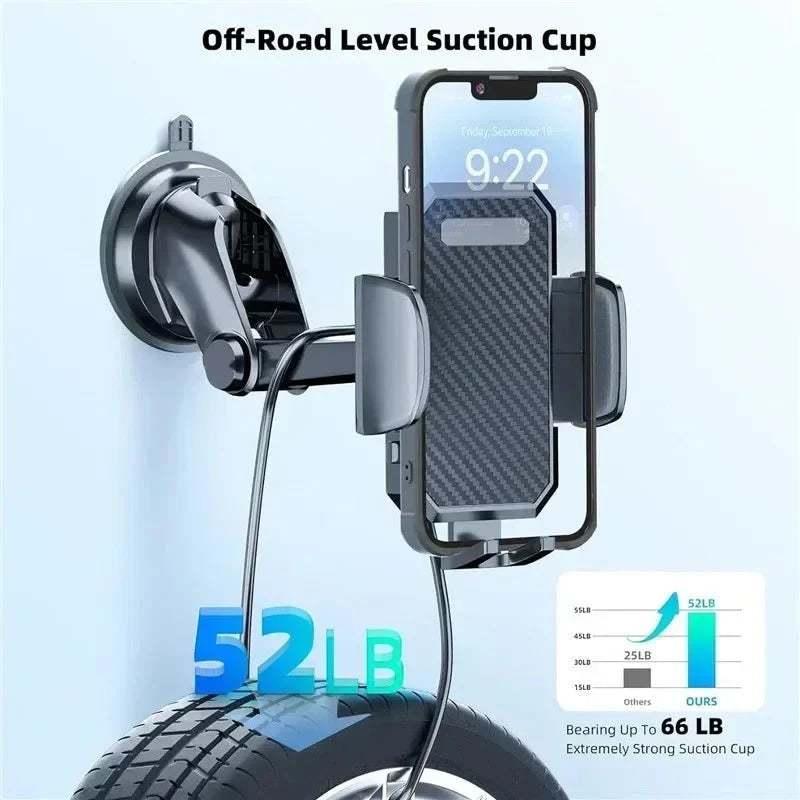 360° Windshield Car Phone Holder Car Dashboard Mobile Cell Support Bracket Universal Sucker for iPhone 16 15 14 Samsung Xiaomi - VibraStore