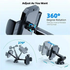 360° Windshield Car Phone Holder Car Dashboard Mobile Cell Support Bracket Universal Sucker for iPhone 16 15 14 Samsung Xiaomi - VibraStore