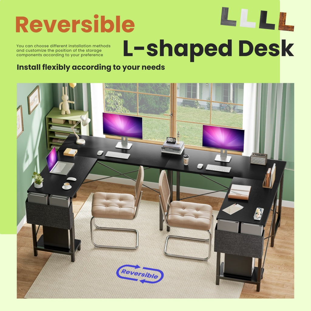 49-Inch L Shaped Desk - Computer Desk Corner Desks Gaming Desk PC Table, With CPU Stand Side Bag For Home Office Dorm Sturdy Writing Workstation