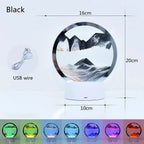 3D Quicksand Lamp Atmosphere Light Ornament Creative Gift Hourglass Night Lamp Table Lamp Office Company Bedroom Decoration - VibraStore