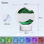 3D Quicksand Lamp Atmosphere Light Ornament Creative Gift Hourglass Night Lamp Table Lamp Office Company Bedroom Decoration - VibraStore