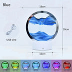 3D Quicksand Lamp Atmosphere Light Ornament Creative Gift Hourglass Night Lamp Table Lamp Office Company Bedroom Decoration - VibraStore