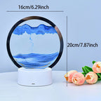 3D Quicksand Lamp Atmosphere Light Ornament Creative Gift Hourglass Night Lamp Table Lamp Office Company Bedroom Decoration - VibraStore