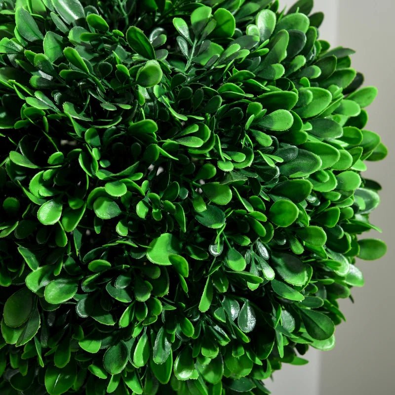3ft Artificial Tree, Triple Ball Boxwood Topiary With Pot And Sandalwood Leaves, For Indoor Outdoor Home - VibraStore