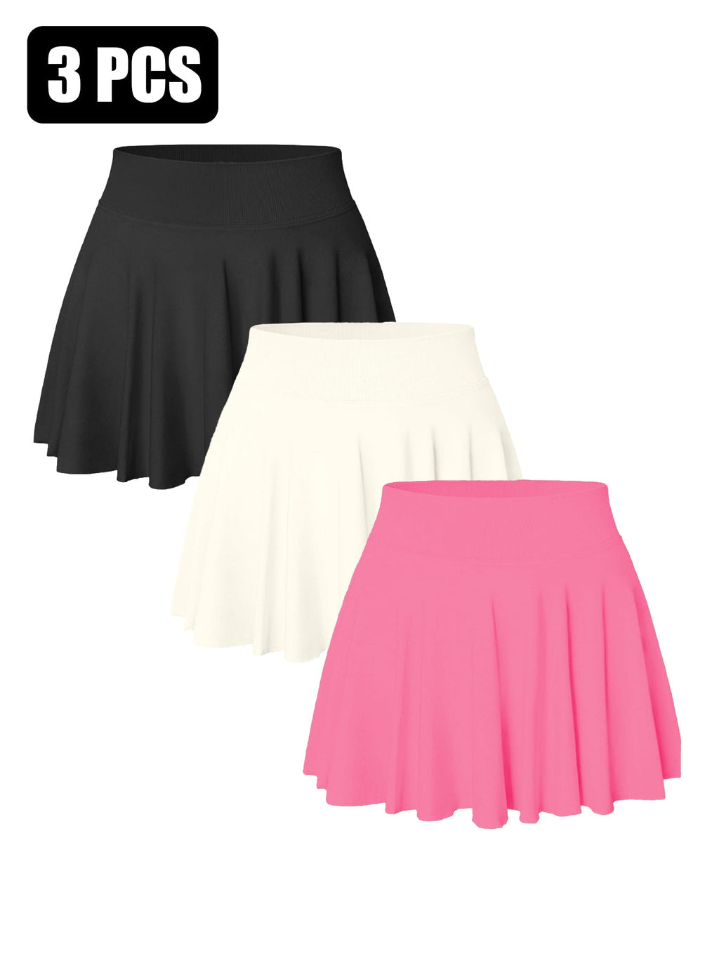 3PACK Seamless Tennis Shorts Skirt For Women - VibraStore