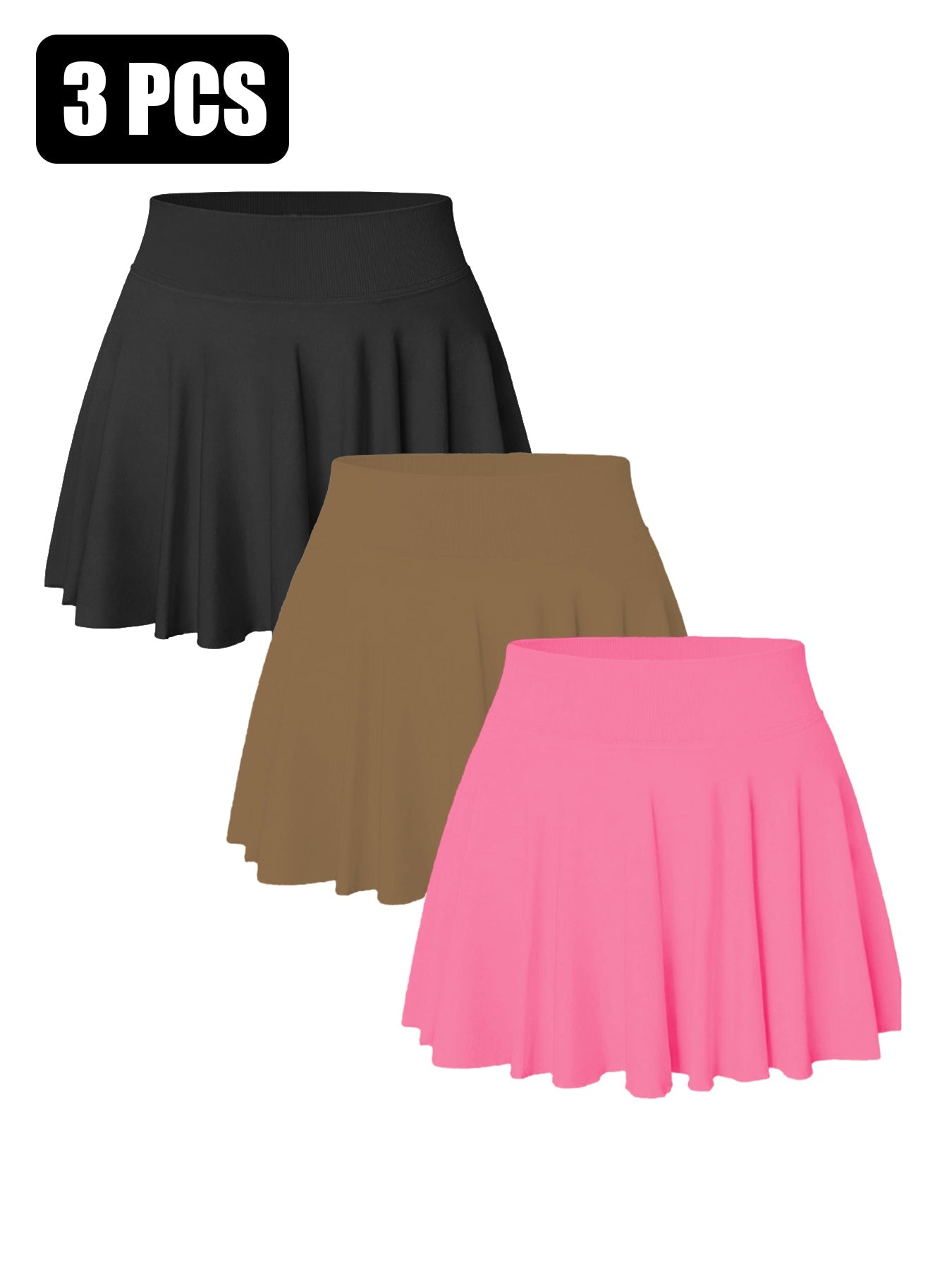 3PACK Seamless Tennis Shorts Skirt For Women - VibraStore