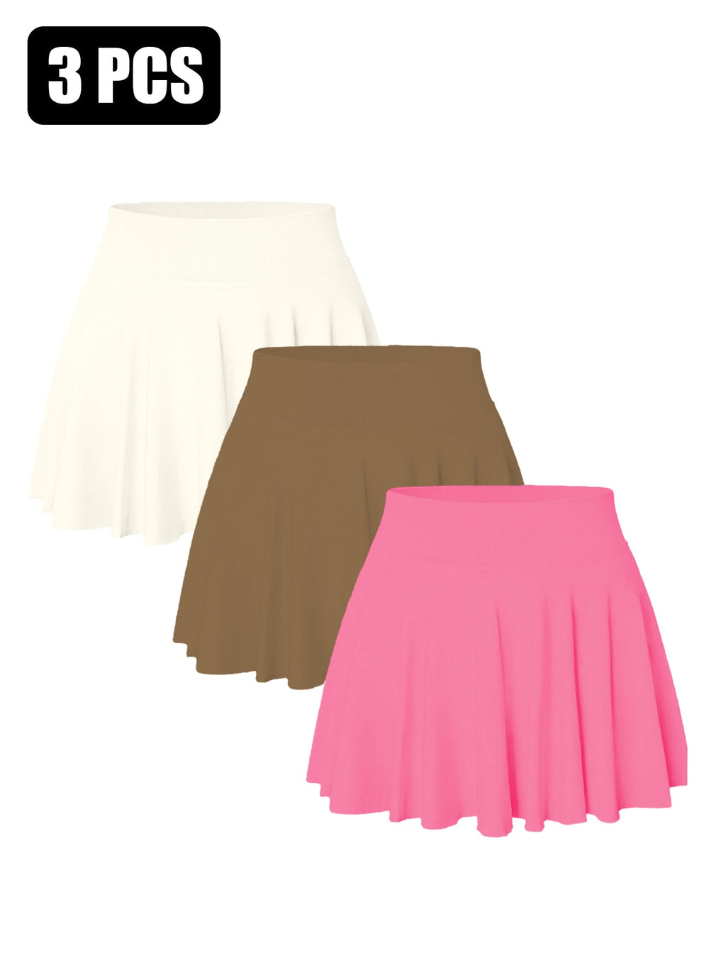 3PACK Seamless Tennis Shorts Skirt For Women - VibraStore