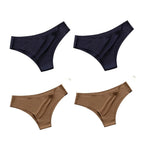 4 unids/set de bragas sin costuras, ropa interior Sexy para mujer, calzoncillos de seda helada, Tanga de cintura baja, bragas ultrafinas suaves y sólidas para mujer - VibraStore