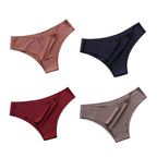4 unids/set de bragas sin costuras, ropa interior Sexy para mujer, calzoncillos de seda helada, Tanga de cintura baja, bragas ultrafinas suaves y sólidas para mujer - VibraStore
