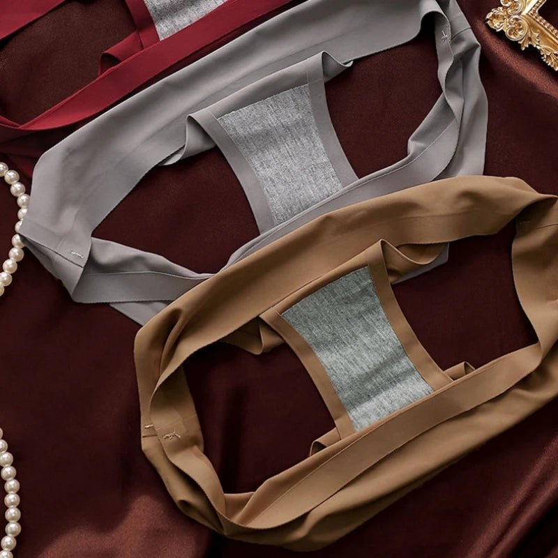 4 unids/set de bragas sin costuras, ropa interior Sexy para mujer, calzoncillos de seda helada, Tanga de cintura baja, bragas ultrafinas suaves y sólidas para mujer - VibraStore