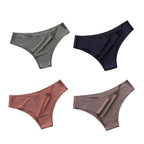 4 unids/set de bragas sin costuras, ropa interior Sexy para mujer, calzoncillos de seda helada, Tanga de cintura baja, bragas ultrafinas suaves y sólidas para mujer - VibraStore