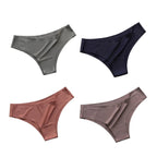 4 unids/set de bragas sin costuras, ropa interior Sexy para mujer, calzoncillos de seda helada, Tanga de cintura baja, bragas ultrafinas suaves y sólidas para mujer - VibraStore
