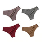 4 unids/set de bragas sin costuras, ropa interior Sexy para mujer, calzoncillos de seda helada, Tanga de cintura baja, bragas ultrafinas suaves y sólidas para mujer - VibraStore