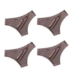 4 unids/set de bragas sin costuras, ropa interior Sexy para mujer, calzoncillos de seda helada, Tanga de cintura baja, bragas ultrafinas suaves y sólidas para mujer - VibraStore