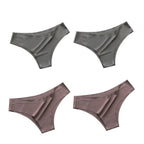 4 unids/set de bragas sin costuras, ropa interior Sexy para mujer, calzoncillos de seda helada, Tanga de cintura baja, bragas ultrafinas suaves y sólidas para mujer - VibraStore