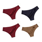 4 unids/set de bragas sin costuras, ropa interior Sexy para mujer, calzoncillos de seda helada, Tanga de cintura baja, bragas ultrafinas suaves y sólidas para mujer - VibraStore