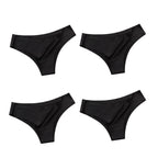 4 unids/set de bragas sin costuras, ropa interior Sexy para mujer, calzoncillos de seda helada, Tanga de cintura baja, bragas ultrafinas suaves y sólidas para mujer - VibraStore