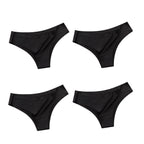 4 unids/set de bragas sin costuras, ropa interior Sexy para mujer, calzoncillos de seda helada, Tanga de cintura baja, bragas ultrafinas suaves y sólidas para mujer - VibraStore
