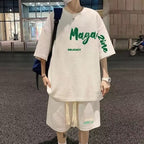 Mens Summer Sportswear Set Short-sleeve T-shirt And Basketball Jersey For Casual Wear