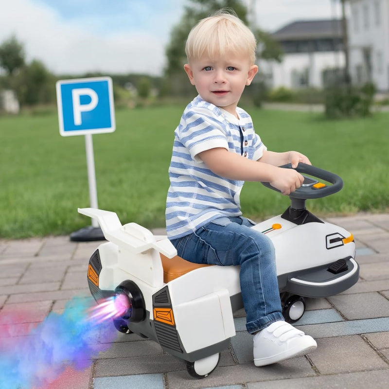 Electric Ride On Wiggle Car For Kids Toddlers With Light Music,2 In 1 360 Steering Wheel Powered Swing Twist Car