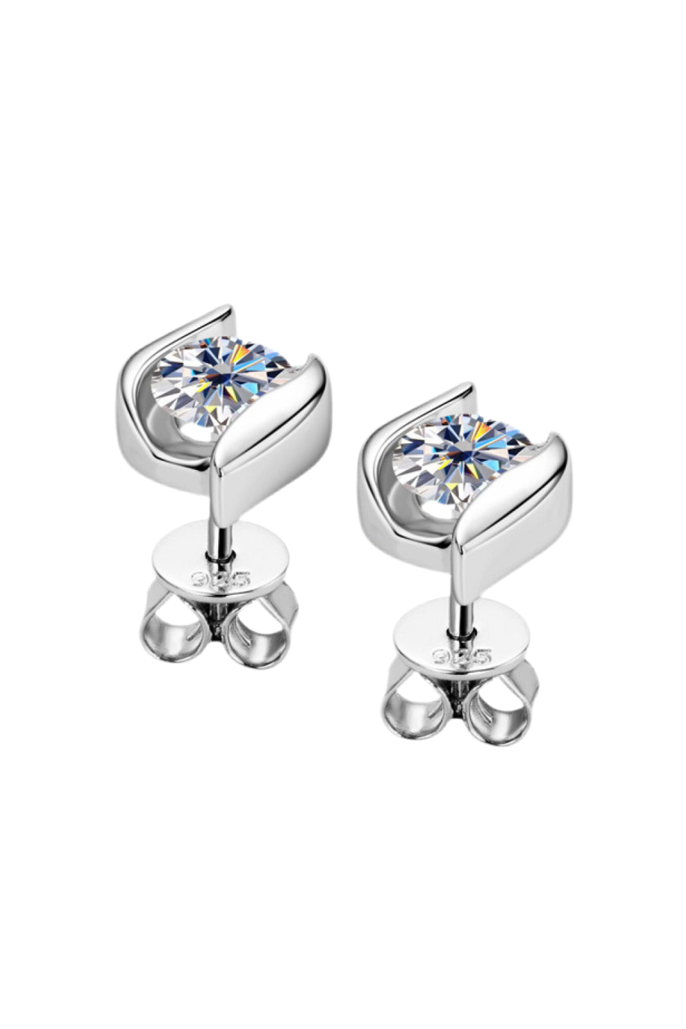 1 Carat Moissanite 925 Sterling Silver Stud Earrings