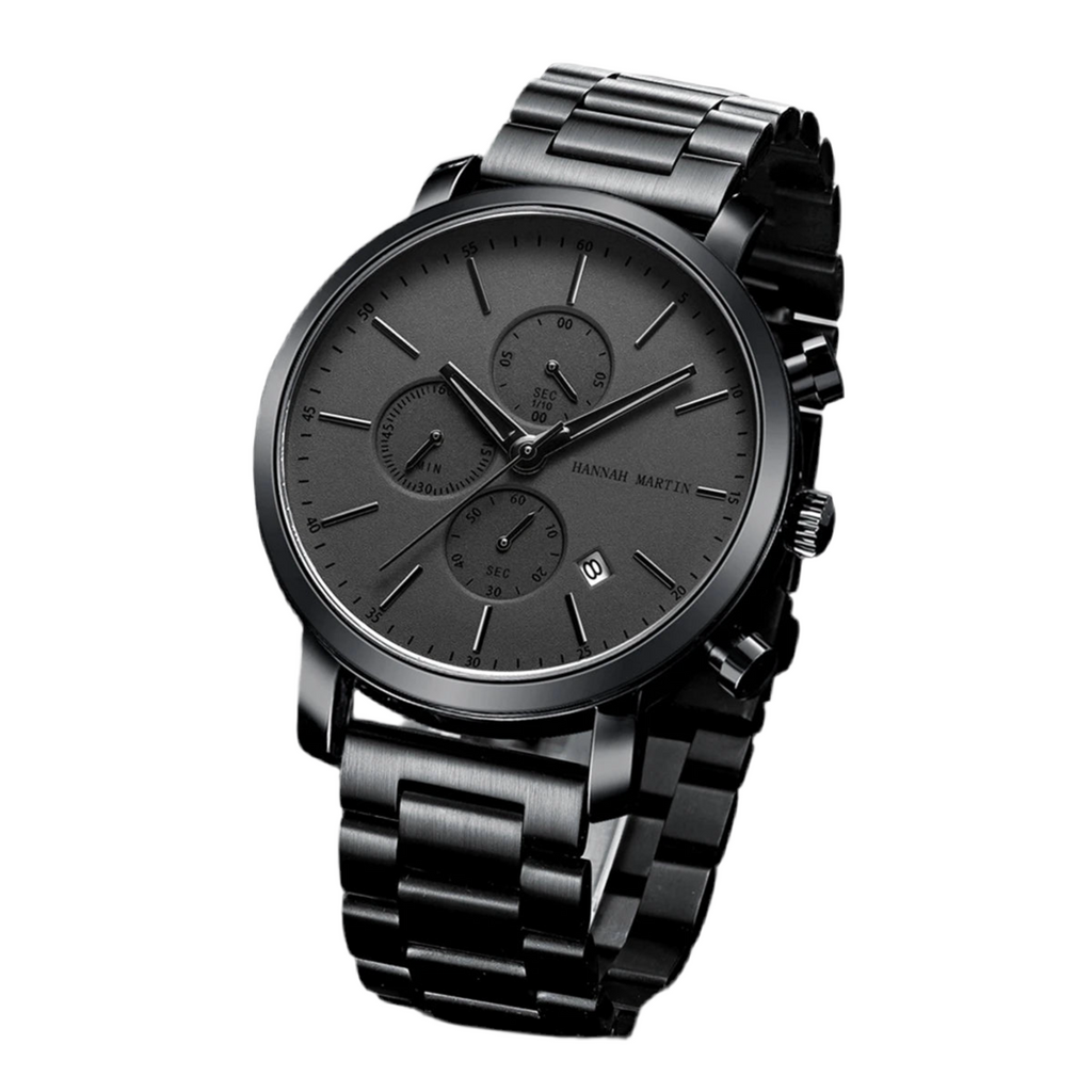 Reloj Hannah Martin Top para hombre, marca de estilo empresarial, acero inoxidable, moda, resistente al agua, deportivo, reloj de cuarzo multifuncional para hombre
