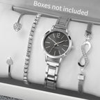 4PCS/Set Fashion Arabic Dial Women Quartz Watch Casual Ladies Wristwatch Rhinestone Bracelets Set Reloj Mujer (Without Box) - VibraStore