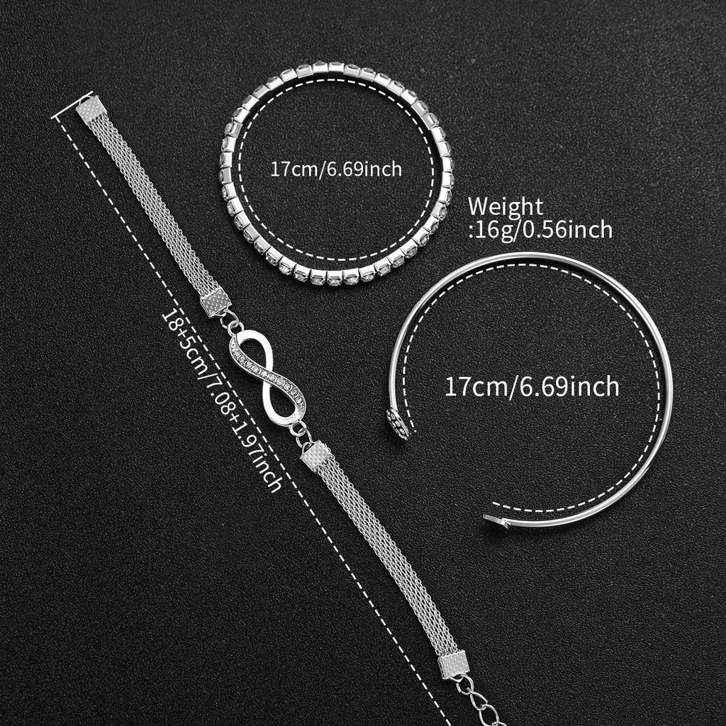 4PCS/Set Fashion Arabic Dial Women Quartz Watch Casual Ladies Wristwatch Rhinestone Bracelets Set Reloj Mujer (Without Box) - VibraStore