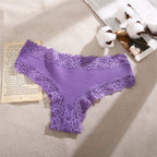 5 unids/set de bragas de algodón para mujer, ropa interior íntima de encaje Floral, bragas de encaje de retales a la moda, calzoncillos suaves para mujer, lencería S - XL - VibraStore